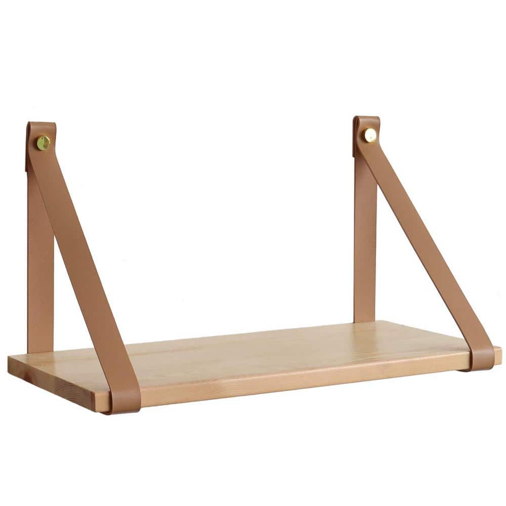 16.8 in. W x 7.9 in. D natural wood Wall Floating Shelf Decorative Wall