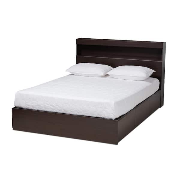 Baxton Studio Blaine Dark Brown Queen Platform Storage Bed 164