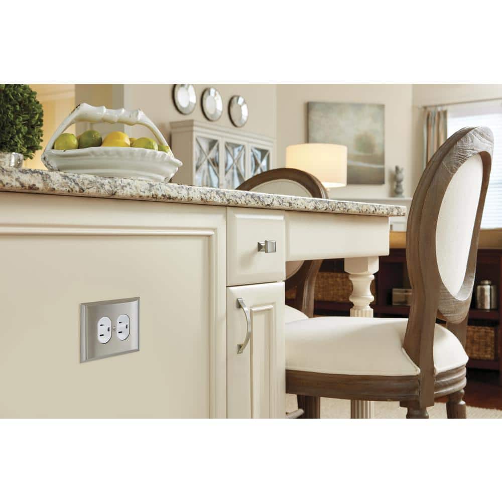 Satin Nickel Rectangular Cabinet Knob with Mounting Hardware