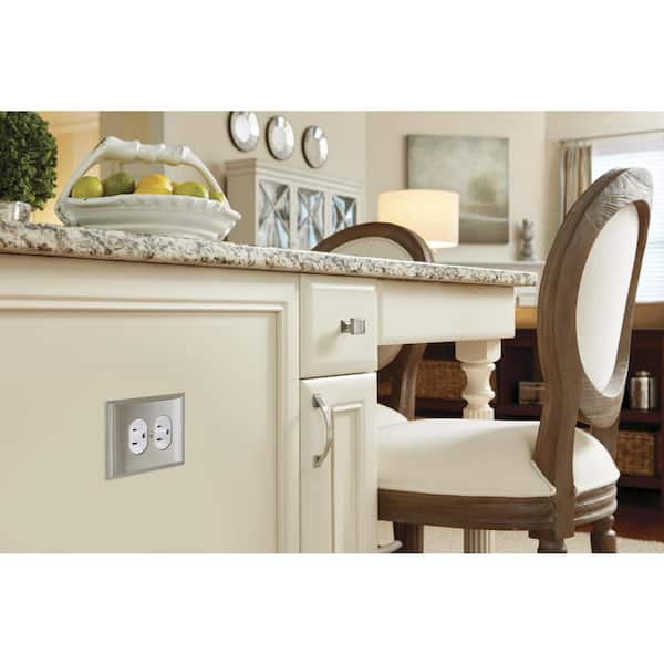 Candler 1-1/4 in. (32mm) Classic Satin Nickel Rectangle Cabinet Knob (10-Pack)