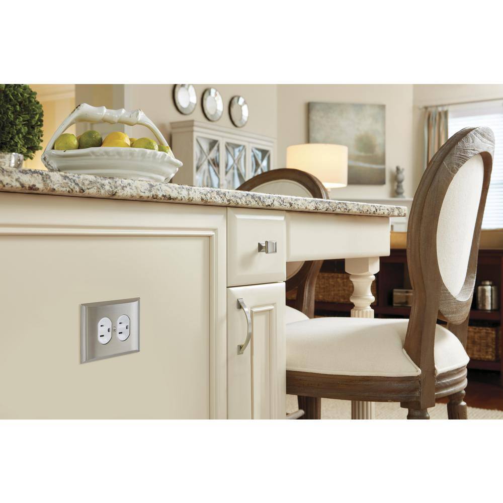 Satin Nickel Single Duplex Outlet Wall Plate
