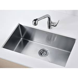 VANGUARD Series Undermount Stainless Steel 30 in. 0-Hole Single Bowl Kitchen Sink