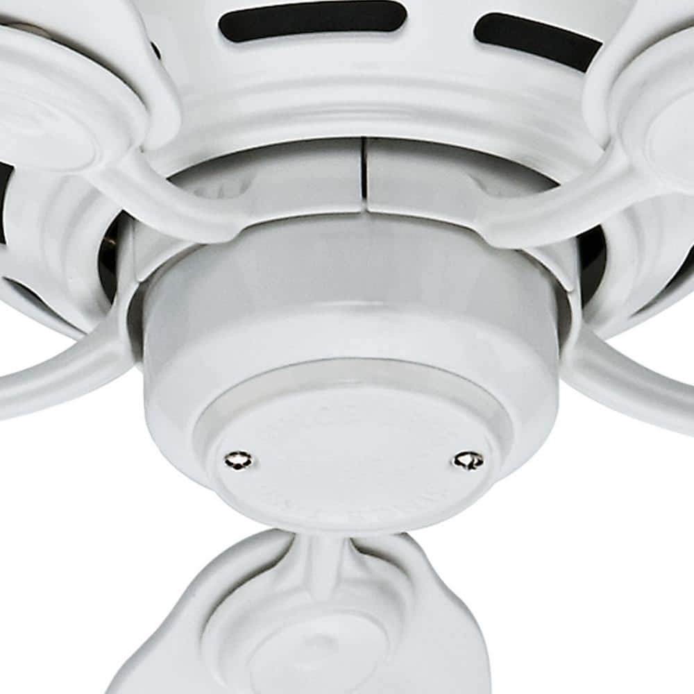 Sleek 42" White and Light Wood Low Profile Indoor Ceiling Fan