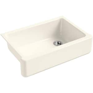 Whitehaven Farmhouse Apron-Front Cast-Iron 33 in. Single Bowl Kitchen Sink in Biscuit