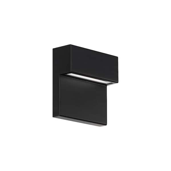 WAC Lighting Balance Black Hardwired Coach Sconce with Color Selectable Integrated LED