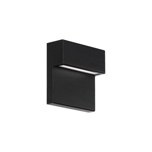 Unbranded Balance Black Hardwired Coach Sconce with Color Selectable Integrated LED