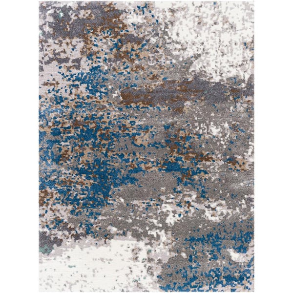 Livabliss Portofino Dark Blue Abstract 5 ft. x 7 ft. Indoor Area Rug