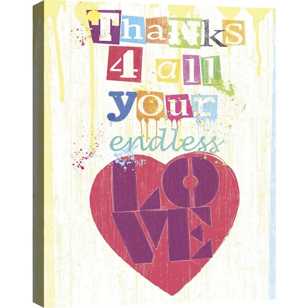 Classy Art Thanks 4 All Your Endless Love Mixed Media Wall Art WB1271 - The  Home Depot