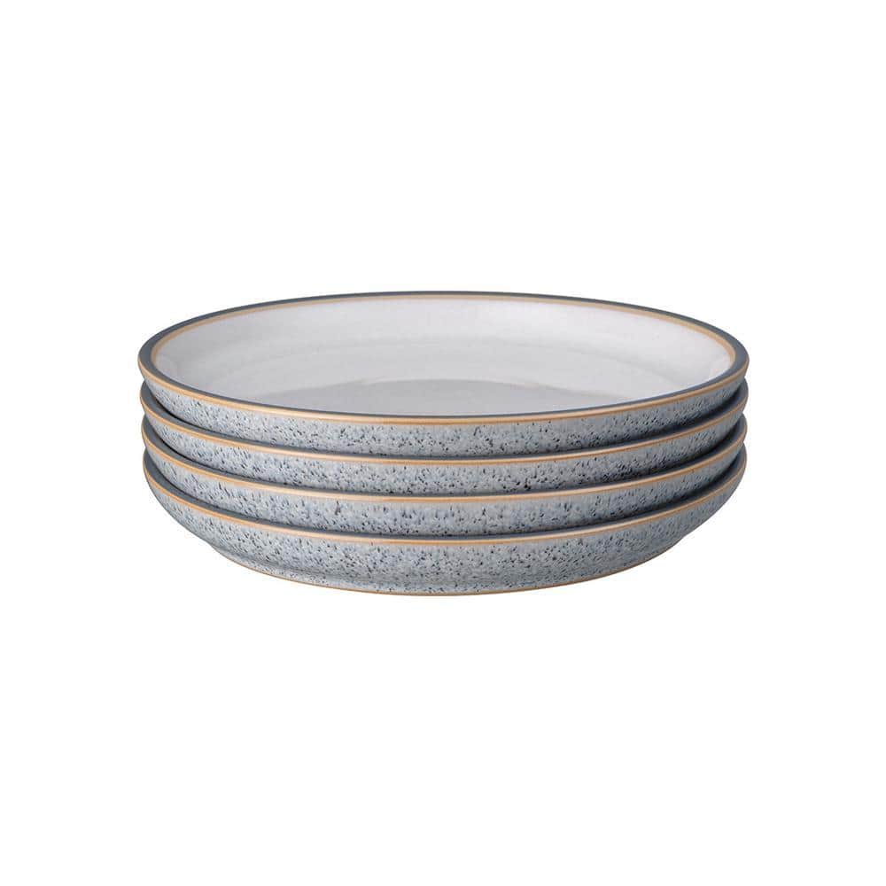 Denby Studio Grey/White Medium Coupe Plate (Set of 4) STG-004W/4