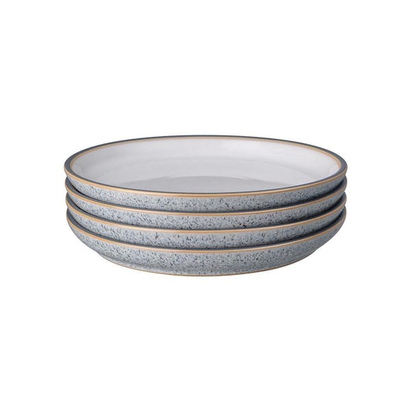 Studio Grey/White Medium Coupe Plate (Set of 4)