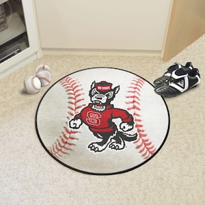 NC State Wolfpack White 27 in. Baseball Area Rug