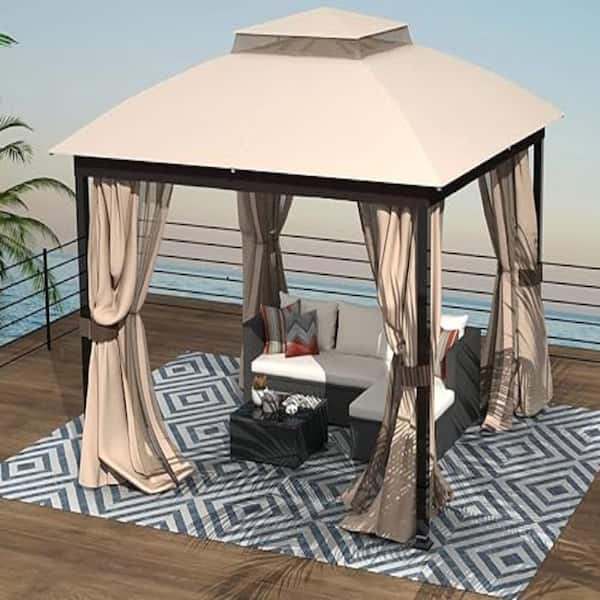 tanpopoページ LAUSAINT HOME 10 ft. x 10 ft. Khaki Outdoor Patio Gazebo