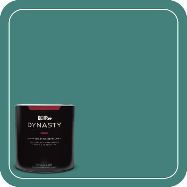 BEHR DYNASTY 1 qt. #M450-6 Bubble Turquoise One-Coat Hide Matte Interior Stain-Blocking Paint and Primer