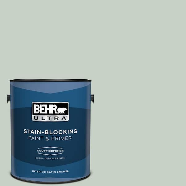 BEHR ULTRA 1 gal. #N400-2 Frosted Sage Extra Durable Satin Enamel Interior Paint & Primer