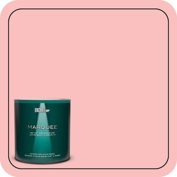 BEHR MARQUEE 1 qt. #160A-3 Pink Hydrangea Semi-Gloss Enamel Interior Paint & Primer