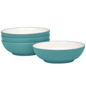 Colorwave 7 in. 22 (fl.oz.) Turquoise Stoneware Cereal Bowl/Soup Bowl (Set of 4)