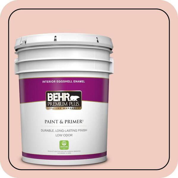 BEHR PREMIUM PLUS 5 gal. #200E-2 Salmon Tint Eggshell Enamel Low Odor Interior Paint & Primer