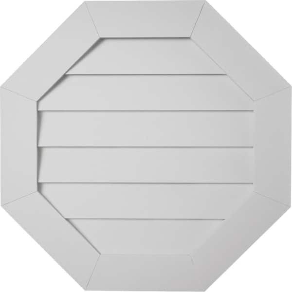 Ekena Millwork 24 in. x 24 in. Octagon Rustic Smooth Polyurethane Timberthane Faux Wood Non-Functional Paintable Gable Vent