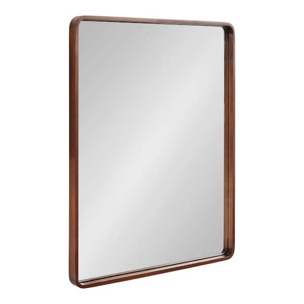 Valenti 24.02 in. W x 30.00 in. H Walnut Brown Rectangle Transitional Framed Decorative Wall Mirror