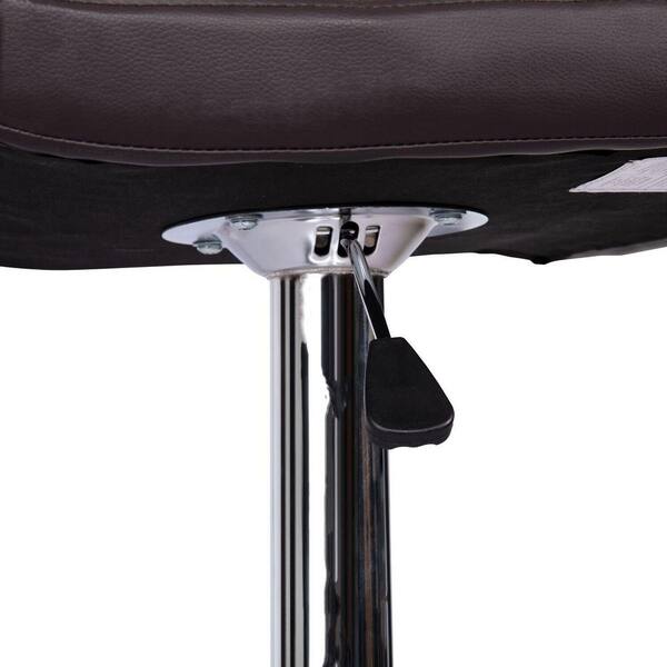 HOMESTOCK Espresso Faux Leather Drafting Stool for Office, Studio,  Adjustable Height with Backrest and Rolling Wheels 85502W - The Home Depot