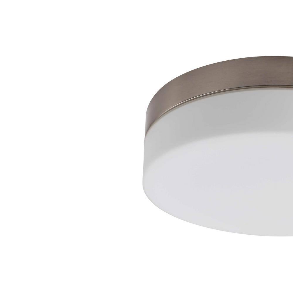 Brushed Nickel and Frosted Glass LED Flush Mount Light