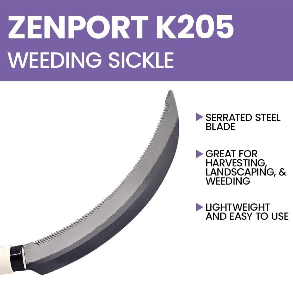 Harvest Knife/Weeding Sickle with Wood Handle 65 in. Serrated Steel Blade (Box of 3) - Thumbnail 4