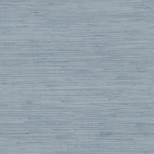 Waverly Blue Faux Grasscloth Blue Wallpaper Sample