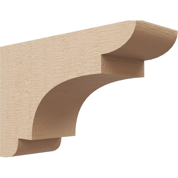 Ekena Millwork 4 in. x 8 in. x 12 in. Series 3 Classic New Brighton Rough Cedar Woodgrain Timberthane Polyurethane Corbel, Primed Tan
