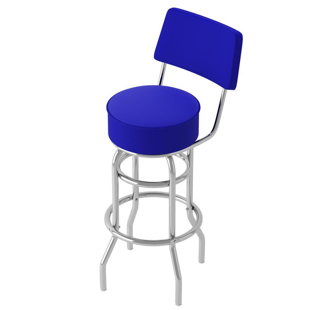 Blue 31 in. Blue Low Back Metal Bar Stool with Vinyl Seat 6BLUEHD The Home Depot