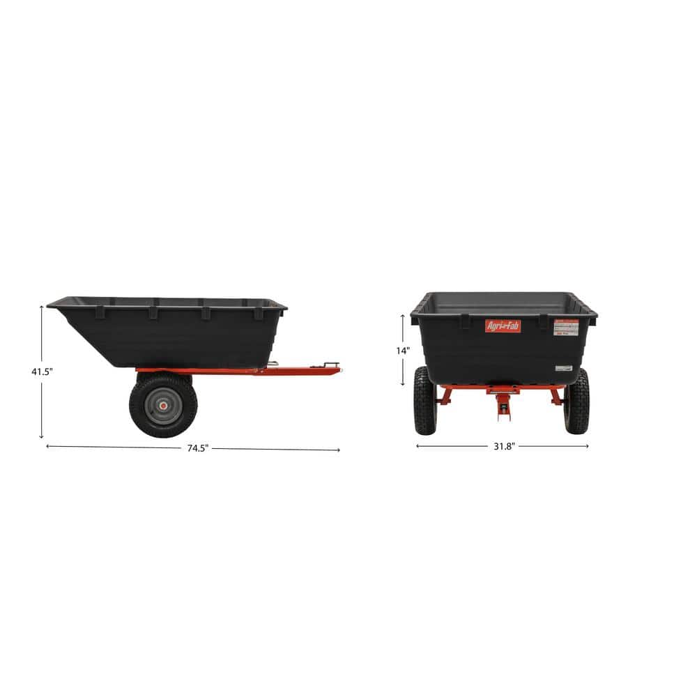 Heavy-Duty Black Poly Dump Cart with Orange Frame