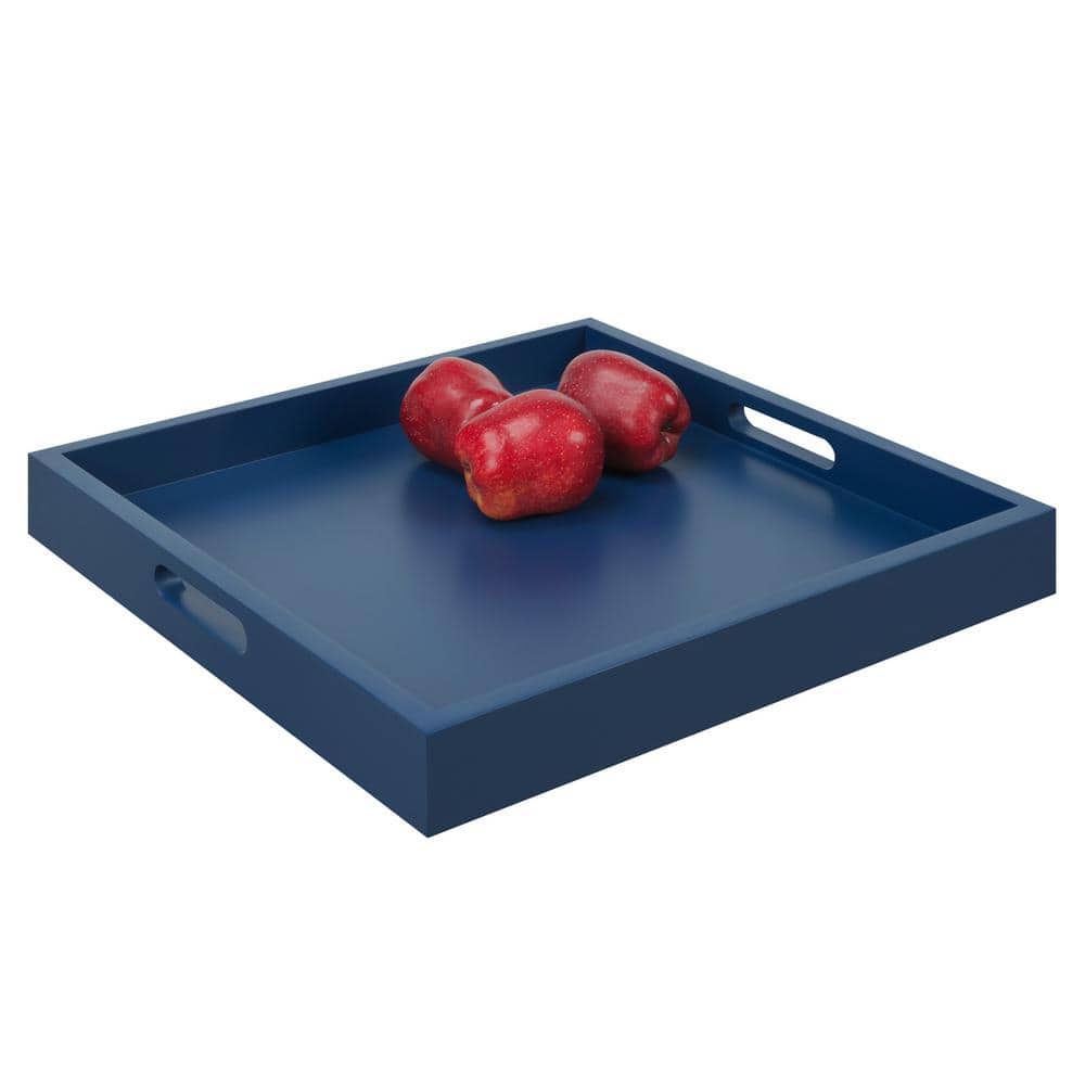Blue MDF Serving Tray with Handles