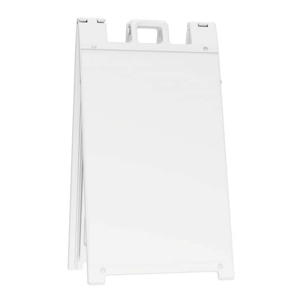 PLASTICADE Signicade 24 in. W x 36 in. H White Plastic Portable
