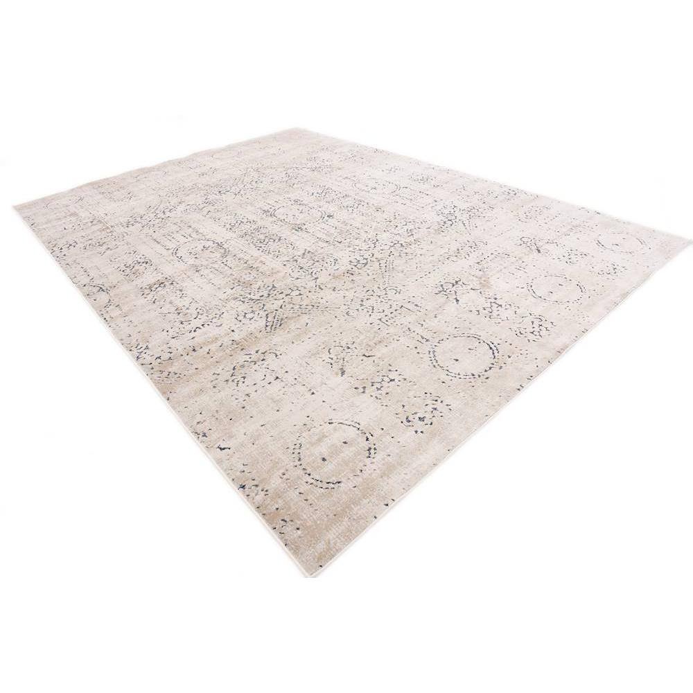 Chic Beige Synthetic 9' x 12' Easy-Care Rectangular Rug