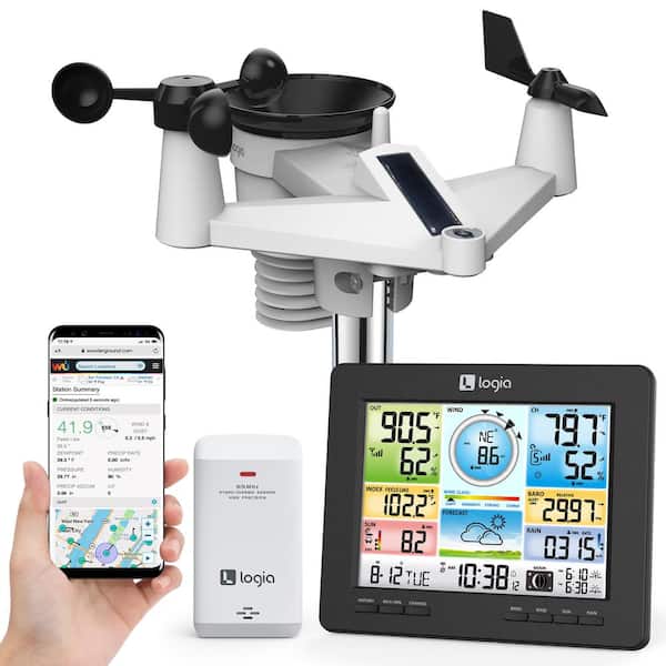 Logia 7-in-1 Wireless Indoor/Outdoor Wi-Fi Weather Station and Solar Panel
