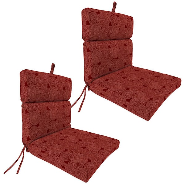 44 in. L x 22 in. W x 4 in. T Rectangular Outdoor Dining Chair Cushion in Crossway Mulberry (2-Pack)