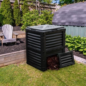 Black PP 80 Gal. (300L) Large Garden Outdoor Compost Bin Composter