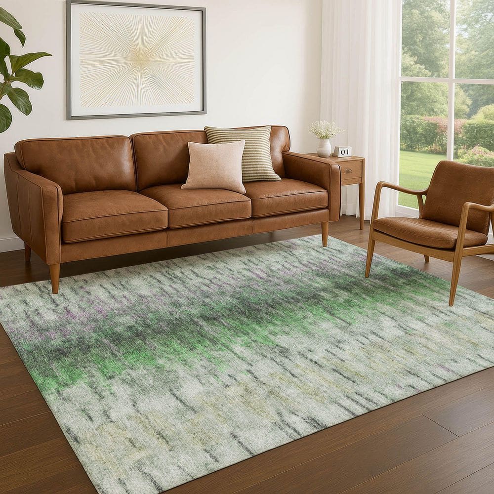 Chantille Machine Washable Indoor/Outdoor Abstract ACN2319 Green 3 ft. x 5 ft. Area Rug price history on PriceWatchPro