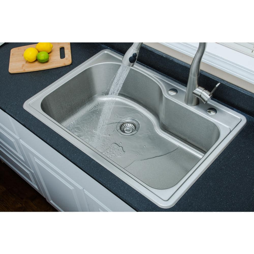33'' Matte Stainless Steel Drop-In Single Bowl Kitchen Sink