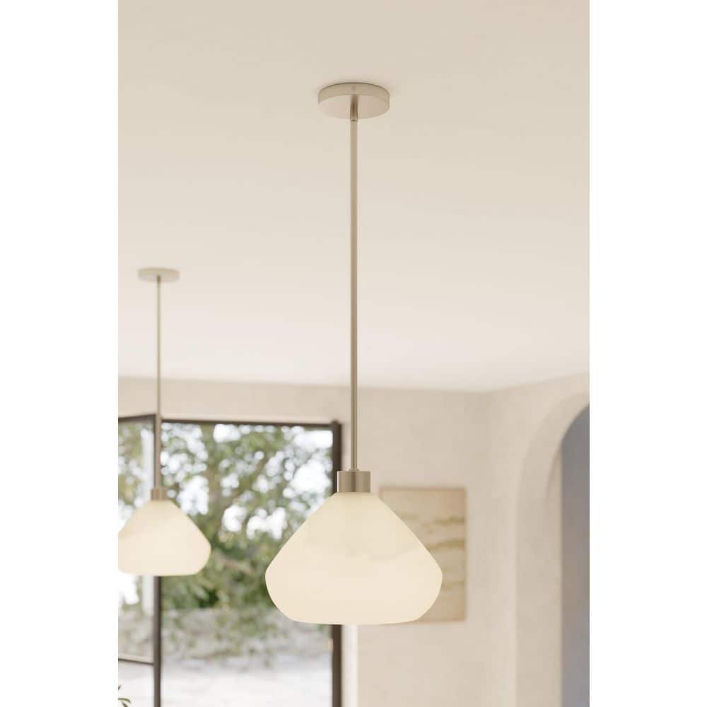 Minka Lavery Elaris 60-Watt 1-Light Brushed Nickel Pendant Light Minka Lavery Elaris 60-Watt 1-Light Brushed Nickel Pendant Light