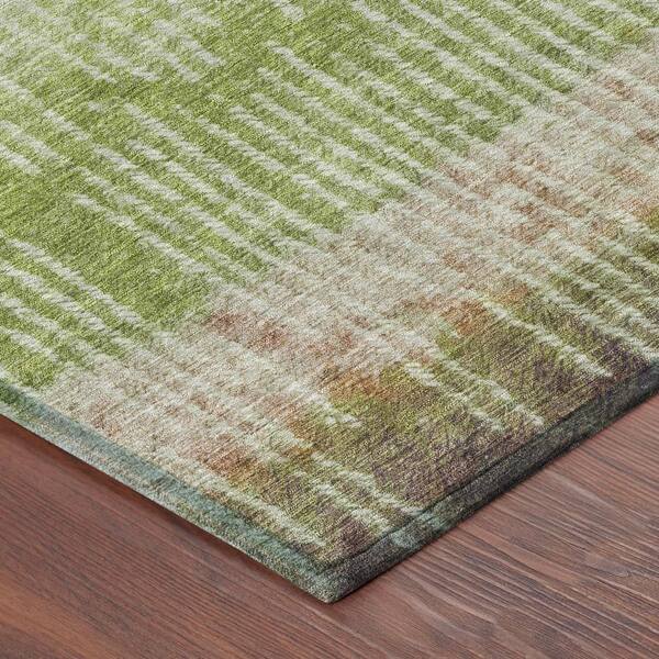 Chantille Machine Washable Indoor/Outdoor Abstract ACN2811 Green 10 ft. x 14 ft. Area Rug
