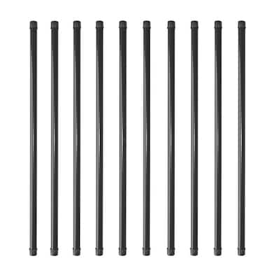 26 in. x 3/4 in. Galvanized Round Balusters with Plastic End Caps (10-Pack)