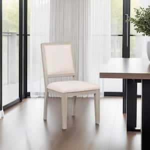 risa（椅子） Benjara Risa Gray and White Fabric Tall Back and Splayed