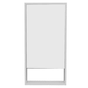 17.9 in. W x 35.4 in. H Rectangular Bathroom Surface Mount Medicine Cabinet with Mirror, Single Door, 3 Shelves in White