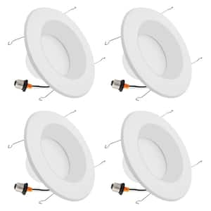 5 in. and 6 in. Housing Required New Construction, 4000K Neutral White Integrated LED Recessed Light Kit (4-Pack)