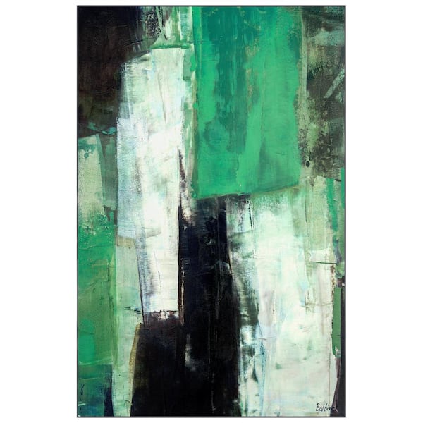 Empire Art Direct Green 5 ft. x 8 ft. Verdure Washable Abstract Art Area Rug Power-loomed Heavenly Softness with Non-Slipping Backing