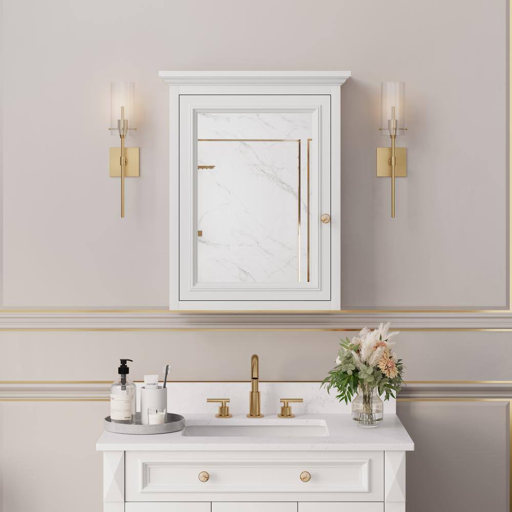 Harmony 24 in. W x 30 in. H Rectangular Solid Wood Surface Mount Medicine Cabinet with Mirror price history on PriceWatchPro