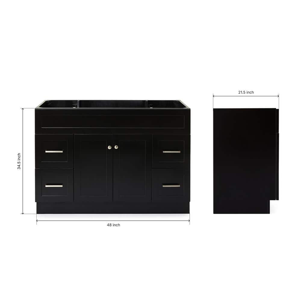 Hamlet 48" Black Solid Wood Freestanding Vanity Cabinet