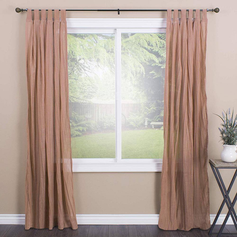 Vintage Bronze Adjustable Curtain Rod with Finial, 86-120 inch