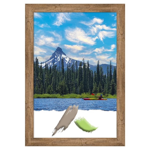 Amanti Art Owl Brown Narrow Wood Picture Frame Opening Size 20 x 30 in.
