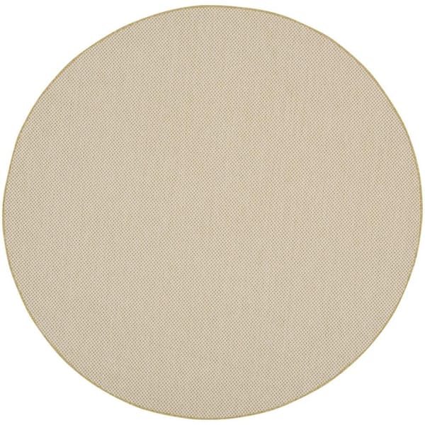 Courtyard Natural 8 ft. Round x 8 ft. All-over design Contemporary Round Area Rug